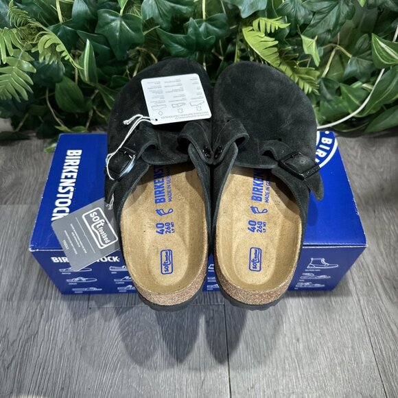 BIRKENSTOCK Boston Soft Footbed Suede Leather Unisex Men 12 EU 45 Black main image 4